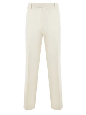 Ivory wełniane spodnie z prostymi nogawkami Gucci