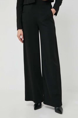 Ivy Oak spodnie damskie kolor czarny szerokie high waist