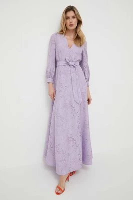 Ivy Oak sukienka kolor fioletowy maxi rozkloszowana