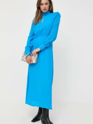 Ivy Oak sukienka kolor niebieski maxi prosta