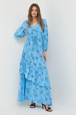 Ivy Oak sukienka kolor niebieski maxi rozkloszowana