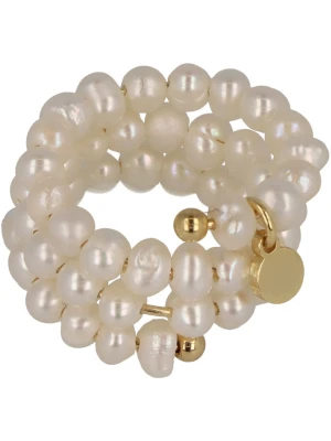 ivy Pozłacany pierścionek z perełkami Swarovski rozmiar: onesize