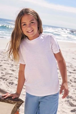 Izzy koszulka dziecięca z haftem - Beige Mountain Warehouse