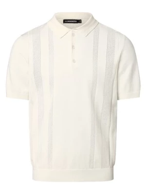 J.Lindeberg Męska koszulka polo z dodatkiem jedwabiu Mężczyźni biały jednolity,