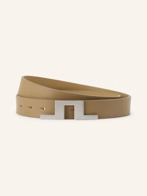 J.Lindeberg Skórzany Pasek beige