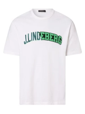 J.Lindeberg T-shirt męski Mężczyźni Bawełna biały jednolity,