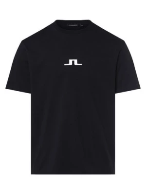J.Lindeberg T-shirt męski Mężczyźni Bawełna niebieski jednolity,