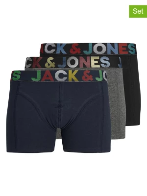 Jack & Jones Bokserki (3 pary) "Ethan" w kolorze granatowym, jasnoszarym i czarnym rozmiar: L