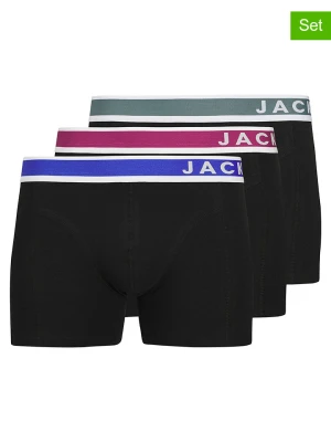 Jack & Jones Bokserki (3 pary) "Jaceaston" w kolorze czarno-niebiesko-oliwkowym rozmiar: M