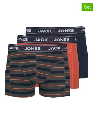 Jack & Jones Bokserki (3 pary) "John" w kolorze granatowo-koralowym rozmiar: M