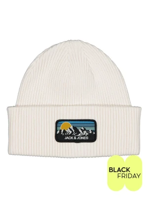 Jack & Jones Czapka beanie w kolorze białym rozmiar: onesize