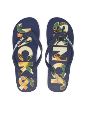Jack&Jones Japonki Jfwlogo Palm Print Flip Flop Ln 12230642 Granatowy