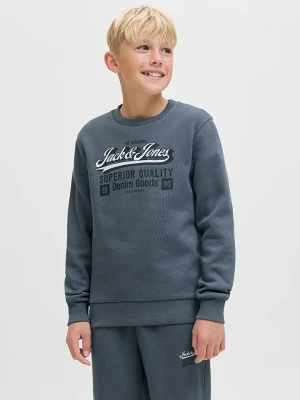JACK & JONES Junior Bluza "Logo" w kolorze niebiesko-szarym rozmiar: 176