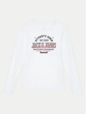 Jack&Jones Junior Bluzka Logo 12258880 Biały Regular Fit