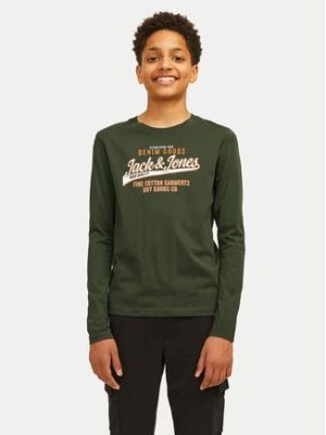 Jack&Jones Junior Bluzka Logo 12258882 Zielony Regular Fit