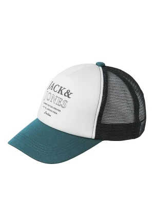 JACK & JONES Junior Czapka "Script" w kolorze turkusowo-białym rozmiar: S/M