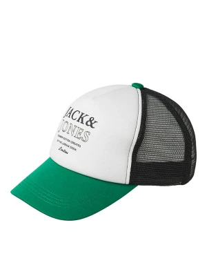 JACK & JONES Junior Czapka "Script" w kolorze zielono-białym rozmiar: L/XL