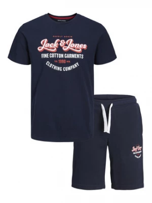 Jack&Jones Junior Komplet t-shirt i szorty sportowe 12235271 Granatowy Regular Fit
