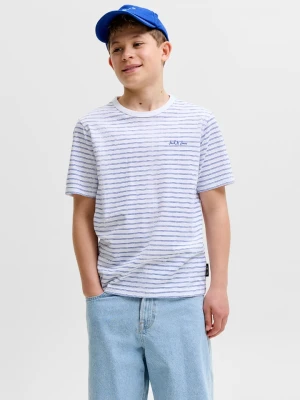 JACK & JONES Junior Koszulka "Devin" w kolorze biało-niebieskim rozmiar: 176