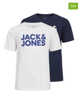 JACK & JONES Junior Koszulki (2 szt.) "Corp" w kolorze granatowym i białym rozmiar: 164