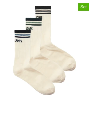 JACK & JONES Junior Skarpety (3 pary) "Kurt" w kolorze kremowym rozmiar: 33-37