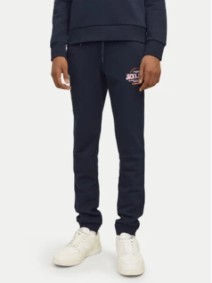 Jack&Jones Junior Spodnie dresowe Logo 12258850 Granatowy Slim Fit