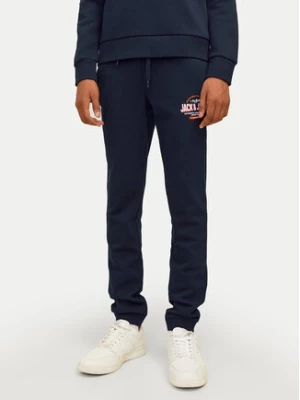 Jack&Jones Junior Spodnie dresowe Logo 12258851 Granatowy Slim Fit