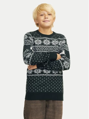 Jack&Jones Junior Sweter Xmas Gabriel 12267436 Zielony Regular Fit