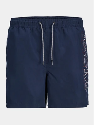 Jack & Jones Junior Szorty kąpielowe Fiji Double Logo 12256153 Granatowy Regular Fit
