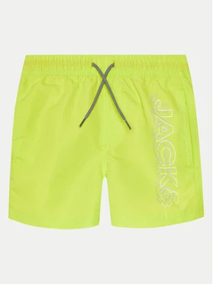 Jack & Jones Junior Szorty kąpielowe Fiji Double Logo 12256153 Zielony Regular Fit