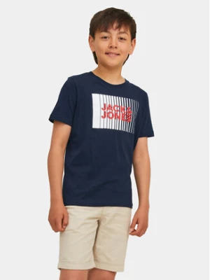 Jack&Jones Junior T-Shirt Corp Logo 12257365 Granatowy Standard Fit