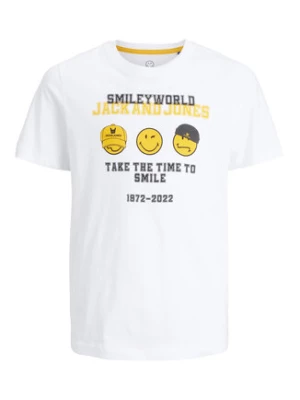 Jack&Jones Junior T-Shirt SMILEY WORLD 12223445 Biały Regular Fit