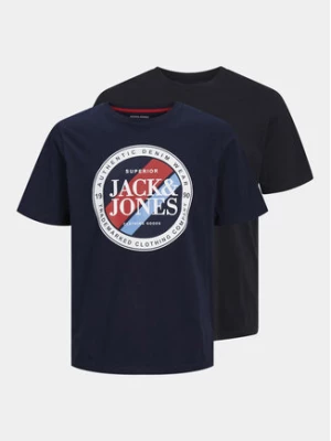 Jack&Jones Komplet 2 t-shirtów Loyd & Loof 12256960 Czarny Standard Fit