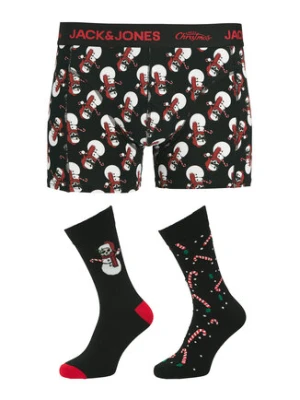 Jack & Jones Komplet bokserki i skarpety Snow Skulls Giftbox 12285138 Czarny