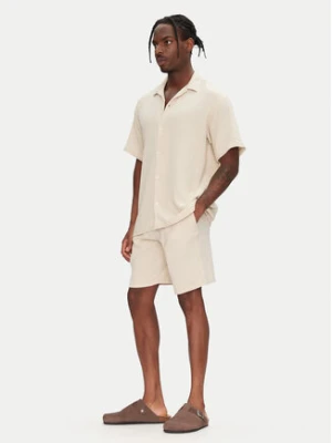 Jack&Jones Komplet koszula i szorty materiałowe Easter 12281255 Beżowy Relaxed Fit