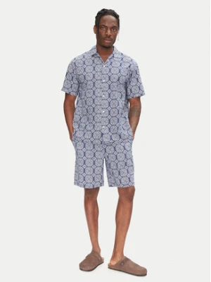 Jack&Jones Komplet koszula i szorty materiałowe Seersucker 12284648 Niebieski Relaxed Fit