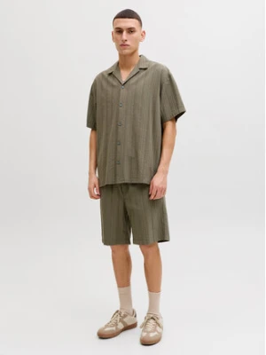 Jack & Jones Komplet koszula i szorty materiałowe Tyson 12297649 Zielony Relaxed Fit