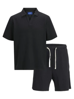 Jack&Jones Komplet polo i spodenki Slington 12281841 Czarny Relaxed Fit