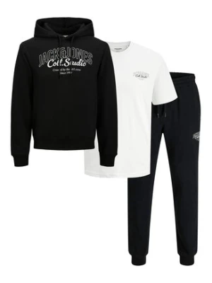 Jack&Jones Komplet t-shirt, bluza i spodnie Makoto 12287681 Czarny Regular Fit Jack & Jones