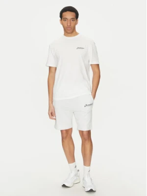 Jack&Jones Komplet t-shirt i szorty sportowe Beau 12277466 Biały Relaxed Fit
