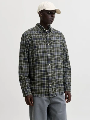 Jack & Jones koszula flanelowa Mężczyźni Regular Fit Bawełna (100%) zielony