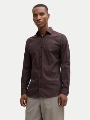 Jack & Jones Koszula Parker 12227385 Bordowy Slim Fit