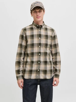 Jack & Jones Koszula w kolorze ciemnozielono-beżowym rozmiar: M