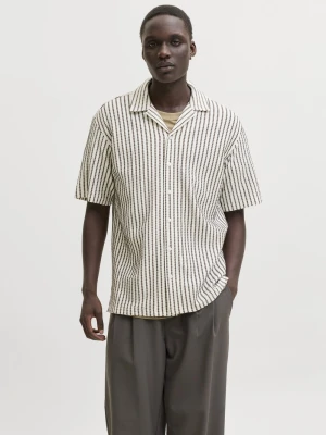 Jack & Jones koszula z krótkim rękawem Mężczyźni Comfort Fit Bawełna brązowy,