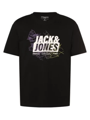 Jack & Jones Koszulka męska - JComap Mężczyźni Bawełna czarny nadruk,