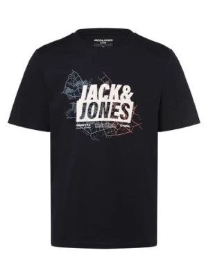 Jack & Jones Koszulka męska - JComap Mężczyźni Bawełna niebieski nadruk,