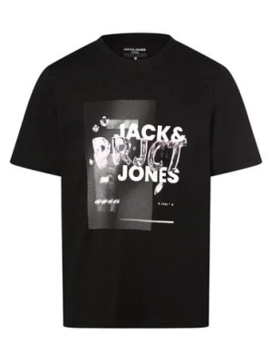 Jack & Jones Koszulka męska - JCOPrjct Mężczyźni Bawełna czarny nadruk,