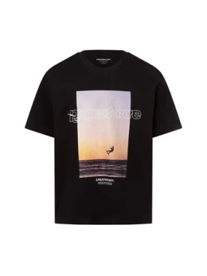 Jack & Jones Koszulka męska - JCOUnion Mężczyźni Bawełna czarny nadruk,