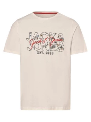 Jack & Jones Koszulka męska - JJChill Mężczyźni Bawełna biały nadruk,