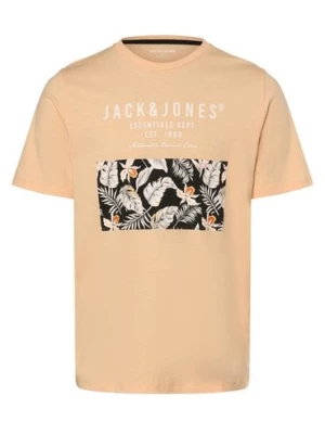 Jack & Jones Koszulka męska - JJChill Mężczyźni Bawełna pomarańczowy nadruk,